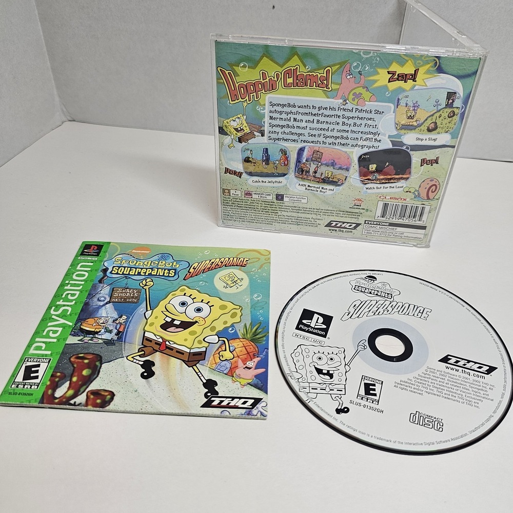SpongeBob SquarePants SuperSponge PS1‎ Complete Greatest Hits PlayStation.